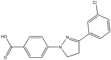 p-[3-(m-Chlorophenyl)-2-pyrazolin-1-yl]benzoic acid Struktur