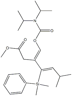 (3E,4Z)-3-[[(Diisopropylamino)carbonyloxy]methylene]-4-(dimethylphenylsilyl)-6-methyl-4-heptenoic acid methyl ester Struktur