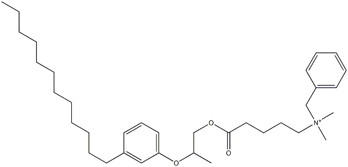 N,N-Dimethyl-N-benzyl-N-[4-[[2-(3-dodecylphenyloxy)propyl]oxycarbonyl]butyl]aminium Struktur