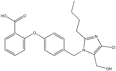 2-[4-(2-Butyl-4-chloro-5-hydroxymethyl-1H-imidazol-1-ylmethyl)phenoxy]benzoic acid Struktur