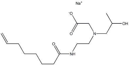 N-(2-Hydroxypropyl)-N-[2-(7-octenoylamino)ethyl]aminoacetic acid sodium salt Struktur