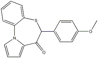 6-(4-Methoxyphenyl)pyrrolo[2,1-d][1,5]benzothiazepin-7(6H)-one Struktur