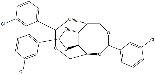 1-O,5-O:2-O,6-O:3-O,4-O-Tris(3-chlorobenzylidene)-D-glucitol Struktur