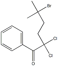 2,2-Dichloro-1-phenyl-5-bromo-5-methylhexan-1-one Struktur