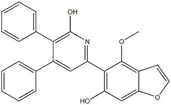 4-Methoxy-5-(4,5-diphenyl-6-hydroxy-2-pyridinyl)benzofuran-6-ol Struktur