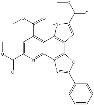 5-Phenyl-1H-1,6,7-triaza-4-oxabenzo[e]-as-indacene-2,8,10-tricarboxylic acid trimethyl ester Struktur