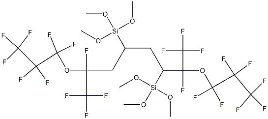 1,1,1,2,7,8,8,8-Octafluoro-3,5-bis(trimethoxysilyl)-2,7-bis(heptafluoropropoxy)octane Struktur