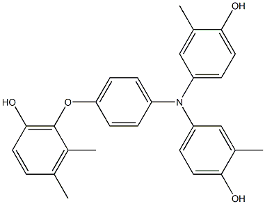 N,N-Bis(4-hydroxy-3-methylphenyl)-4-(6-hydroxy-2,3-dimethylphenoxy)benzenamine Struktur