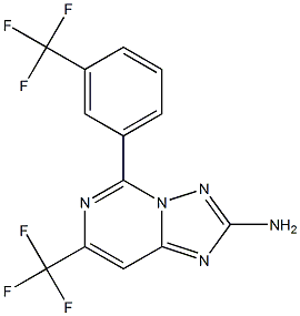 2-Amino-5-[3-trifluoromethylphenyl]-7-trifluoromethyl[1,2,4]triazolo[1,5-c]pyrimidine Struktur