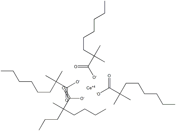 Cerium(IV)tris(2,2-dimethyloctanoate)(2-methyl-2-propylhexanoate) Struktur