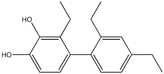 3-Ethyl-4-(2,4-diethylphenyl)benzene-1,2-diol Struktur