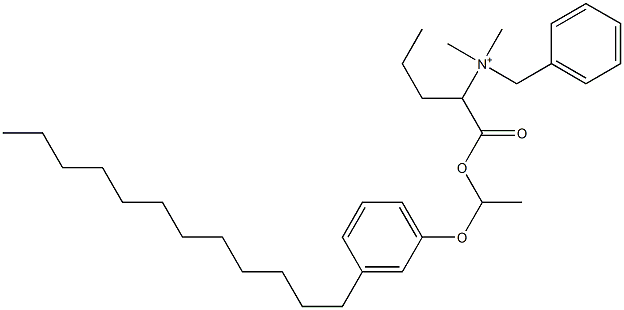 N,N-Dimethyl-N-benzyl-N-[1-[[1-(3-dodecylphenyloxy)ethyl]oxycarbonyl]butyl]aminium Struktur