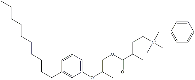 N,N-Dimethyl-N-benzyl-N-[3-[[2-(3-decylphenyloxy)propyl]oxycarbonyl]butyl]aminium Struktur