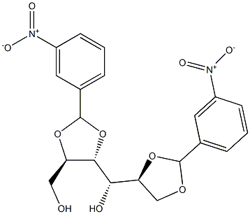 2-O,3-O:5-O,6-O-Bis(3-nitrobenzylidene)-L-glucitol Struktur