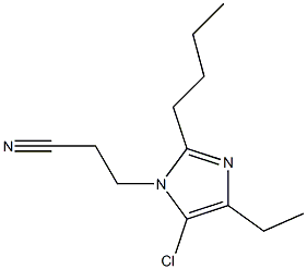 2-Butyl-5-chloro-1-(2-cyanoethyl)-4-ethyl-1H-imidazole Struktur