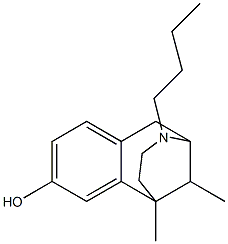 3-Butyl-1,2,3,4,5,6-hexahydro-6,11-dimethyl-2,6-methano-3-benzazocin-8-ol Struktur