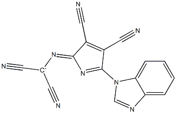 Dicyano[3,4-dicyano-5-(1H-benzimidazol-1-yl)-2H-pyrrol-2-ylideneamino]methanide Struktur