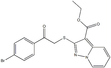 2-[[(4-Bromophenylcarbonyl)methyl]thio]pyrazolo[1,5-a]pyridine-3-carboxylic acid ethyl ester Struktur