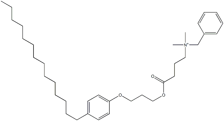 N,N-Dimethyl-N-benzyl-N-[3-[[3-(4-tetradecylphenyloxy)propyl]oxycarbonyl]propyl]aminium Struktur