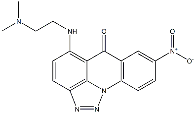 5-[2-Dimethylaminoethylamino]-8-nitro-6H-[1,2,3]triazolo[4,5,1-de]acridin-6-one Struktur