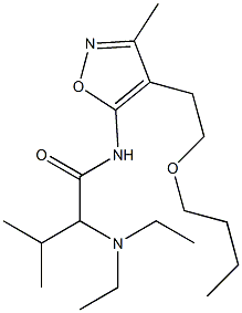 N-[4-(2-Butoxyethyl)-3-methyl-5-isoxazolyl]-2-(diethylamino)-3-methylbutyramide Struktur