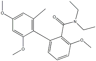 N,N-Diethyl-2',3,4'-trimethoxy-6'-methyl[1,1'-biphenyl]-2-carboxamide Struktur