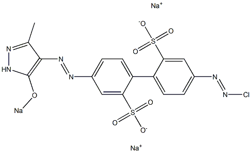 4-(3-Methyl-5-sodiooxy-1H-pyrazol-4-ylazo)-4'-chloroazo-1,1'-biphenyl-2,2'-disulfonic acid disodium salt Struktur