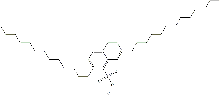 2,7-Ditridecyl-1-naphthalenesulfonic acid potassium salt Struktur