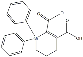 1,1-Diphenyl-1-sila-2-cyclohexene-2,3-bis(carboxylic acid methyl) ester Struktur