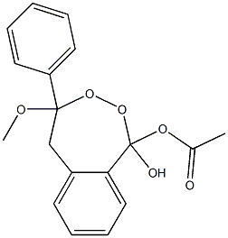 4-Methoxy-4-phenyl-4,5-dihydro-1H-2,3-benzodioxepin-1,1-diol 1-acetate Struktur