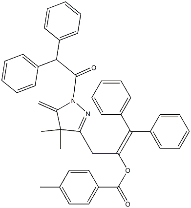 1-Diphenylmethylene-2-[[4,5-dihydro-4,4-dimethyl-5-methylene-1-(diphenylacetyl)-1H-pyrazol]-3-yl]ethanol 4-methylbenzoate Struktur