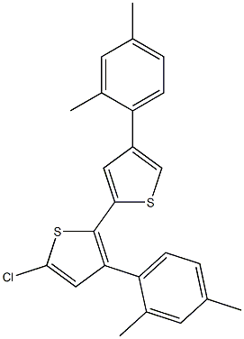 3,4'-Bis(2,4-dimethylphenyl)-5-chloro-2,2'-bithiophene Struktur