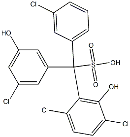 (3-Chlorophenyl)(3-chloro-5-hydroxyphenyl)(2,5-dichloro-6-hydroxyphenyl)methanesulfonic acid Struktur