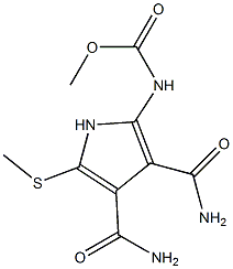 2-[(Methoxycarbonyl)amino]-5-[methylthio]-1H-pyrrole-3,4-dicarboxamide Struktur