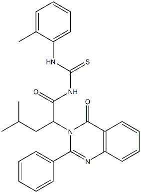 1-[4-Methyl-2-(4-oxo-2-phenyl-3,4-dihydroquinazolin-3-yl)valeryl]-3-(o-tolyl)thiourea Struktur