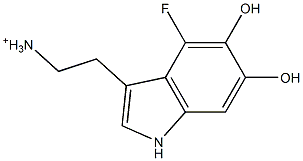 2-(4-Fluoro-5,6-dihydroxy-1H-indol-3-yl)ethanaminium Struktur