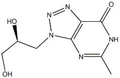 5-Methyl-3,6-dihydro-3-[(S)-2,3-dihydroxypropyl]-7H-1,2,3-triazolo[4,5-d]pyrimidin-7-one Struktur