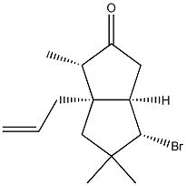 (1S,2S,5R,6S)-6-Bromo-2,7,7-trimethyl-1-(2-propenyl)bicyclo[3.3.0]octan-3-one Struktur