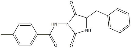 3-(4-Methylbenzoylamino)-5-benzylimidazolidine-2,4-dione Struktur