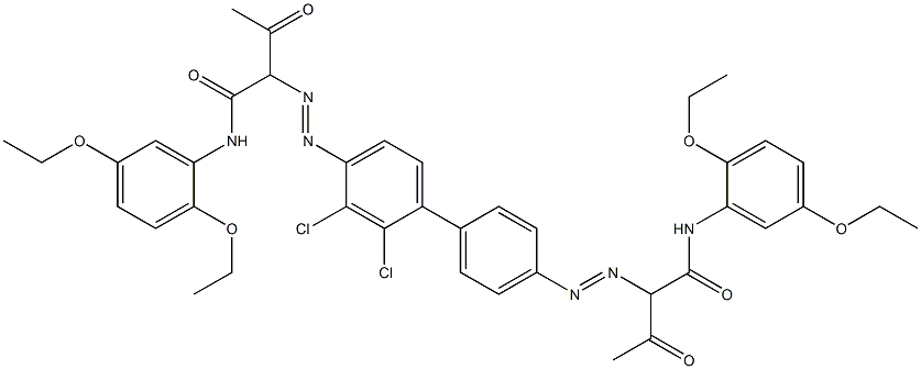 4,4'-Bis[[1-(2,5-diethoxyphenylamino)-1,3-dioxobutan-2-yl]azo]-2,3-dichloro-1,1'-biphenyl Struktur