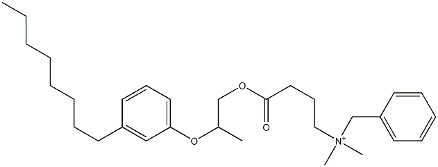 N,N-Dimethyl-N-benzyl-N-[3-[[2-(3-octylphenyloxy)propyl]oxycarbonyl]propyl]aminium Struktur