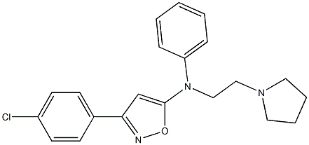 5-[N-Phenyl-N-[2-(pyrrolidin-1-yl)ethyl]amino]-3-(4-chlorophenyl)isoxazole Struktur