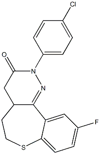 10-Fluoro-2-(4-chlorophenyl)-4,4a,5,6-tetrahydro[1]benzothiepino[5,4-c]pyridazin-3(2H)-one Struktur