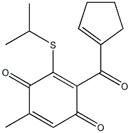 6-Methyl-2-[(1-methylethyl)thio]-3-[(1-cyclopentenyl)carbonyl]-2,5-cyclohexadiene-1,4-dione Struktur