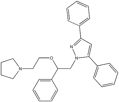 3,5-Diphenyl-1-[2-phenyl-2-[2-(pyrrolidin-1-yl)ethoxy]ethyl]-1H-pyrazole Struktur