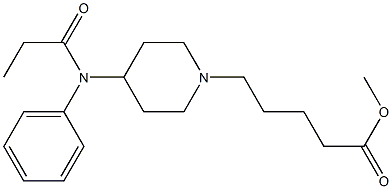 4-(N-Phenyl-N-propanoylamino)piperidine-1-valeric acid methyl ester Struktur