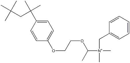 N-[1-[2-[4-(1,1,3,3-Tetramethylbutyl)phenoxy]ethoxy]ethyl]-N,N-dimethyl-N-benzylaminium Struktur