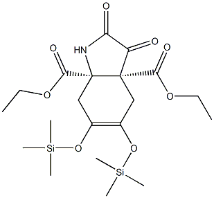 (3aR,7aR)-5,6-Bis(trimethylsilyloxy)-2,3-dioxo-2,3,3a,4,7,7a-hexahydro-1H-indole-3a,7a-dicarboxylic acid diethyl ester Struktur