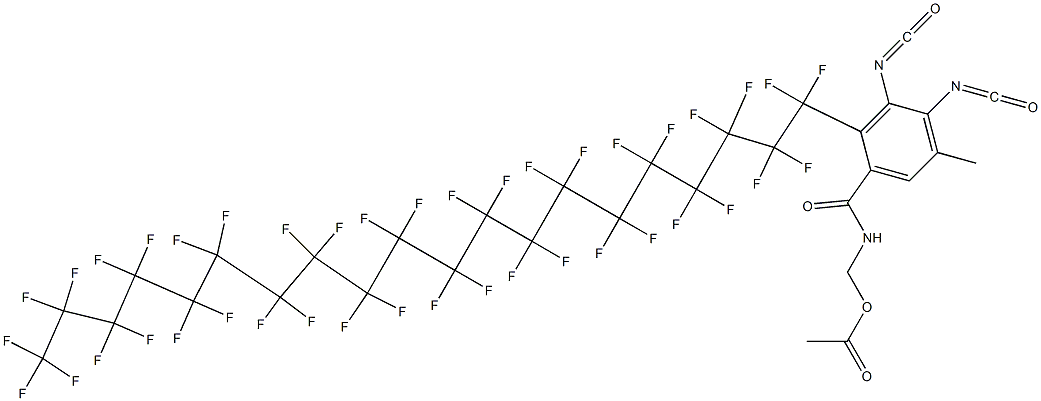 N-(Acetyloxymethyl)-2-(hentetracontafluoroicosyl)-3,4-diisocyanato-5-methylbenzamide Struktur