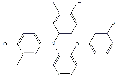 N,N-Bis(4-hydroxy-3-methylphenyl)-2-(3-hydroxy-4-methylphenoxy)benzenamine Struktur